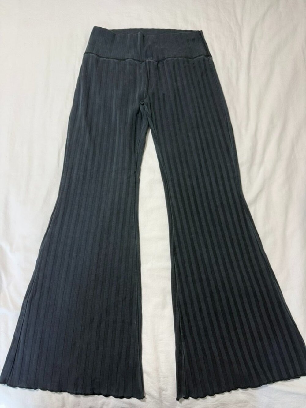 OFFLINE by Aerie Ribbed Flare Leggings Charcoal Gray Size XL